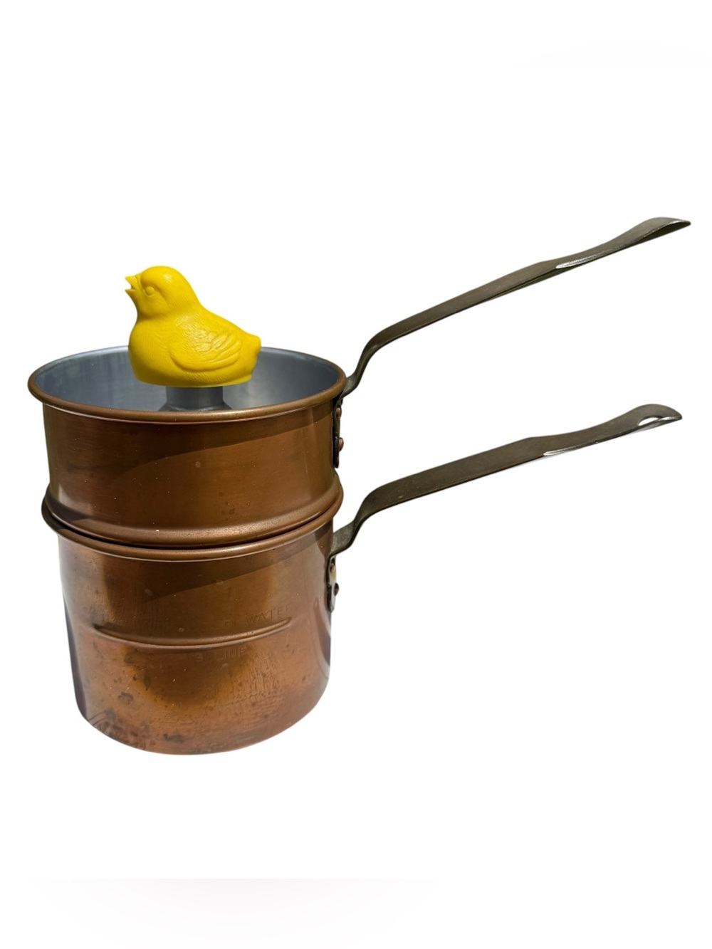 Vintage Revere Ware Copper Double Boiler w Chick Lid Mid Century Kitchen Decor